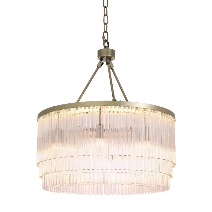 Hector S Modern Brass Glass Chandelier 