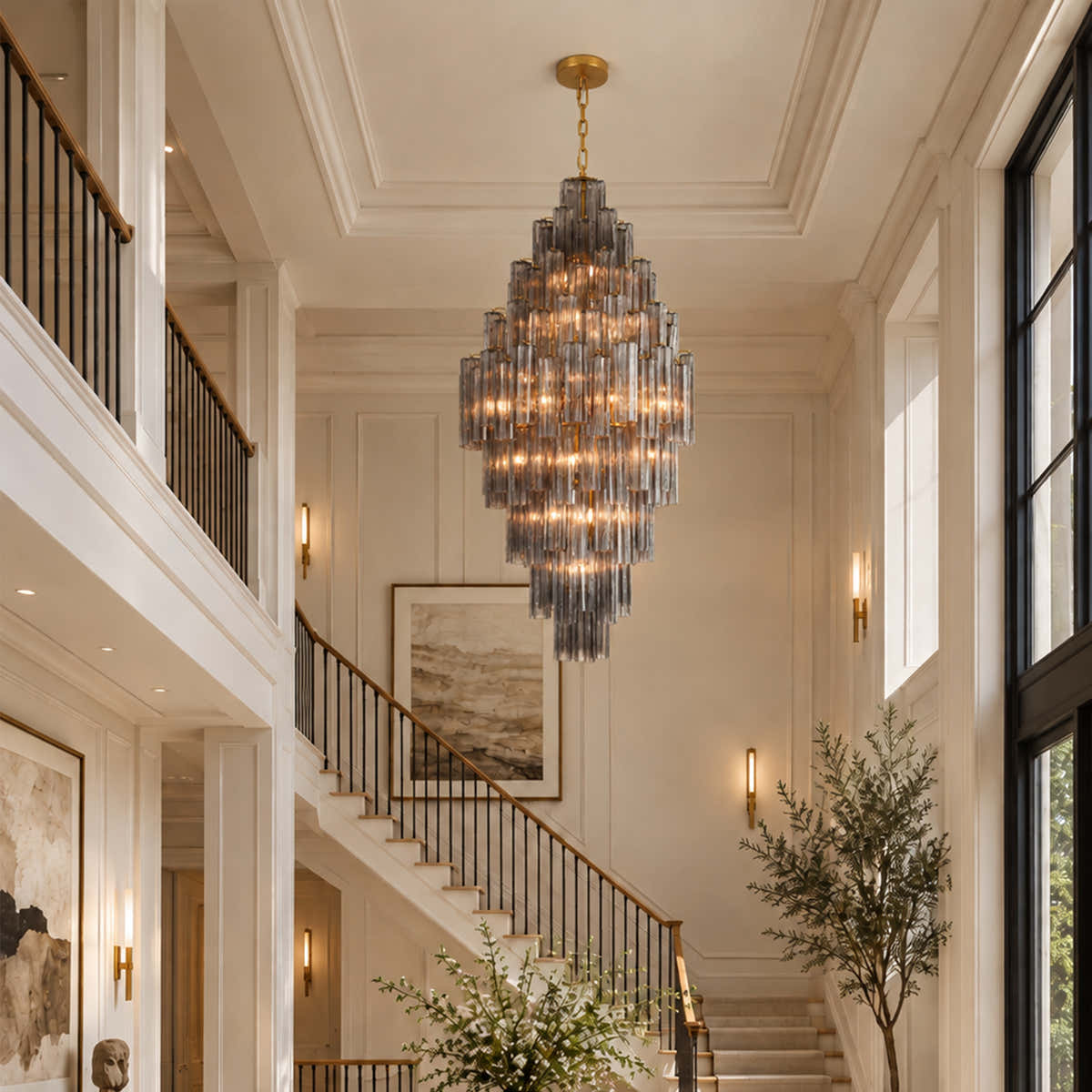 Hexalia Murano Glass Diamond Chandelier  83.4" H