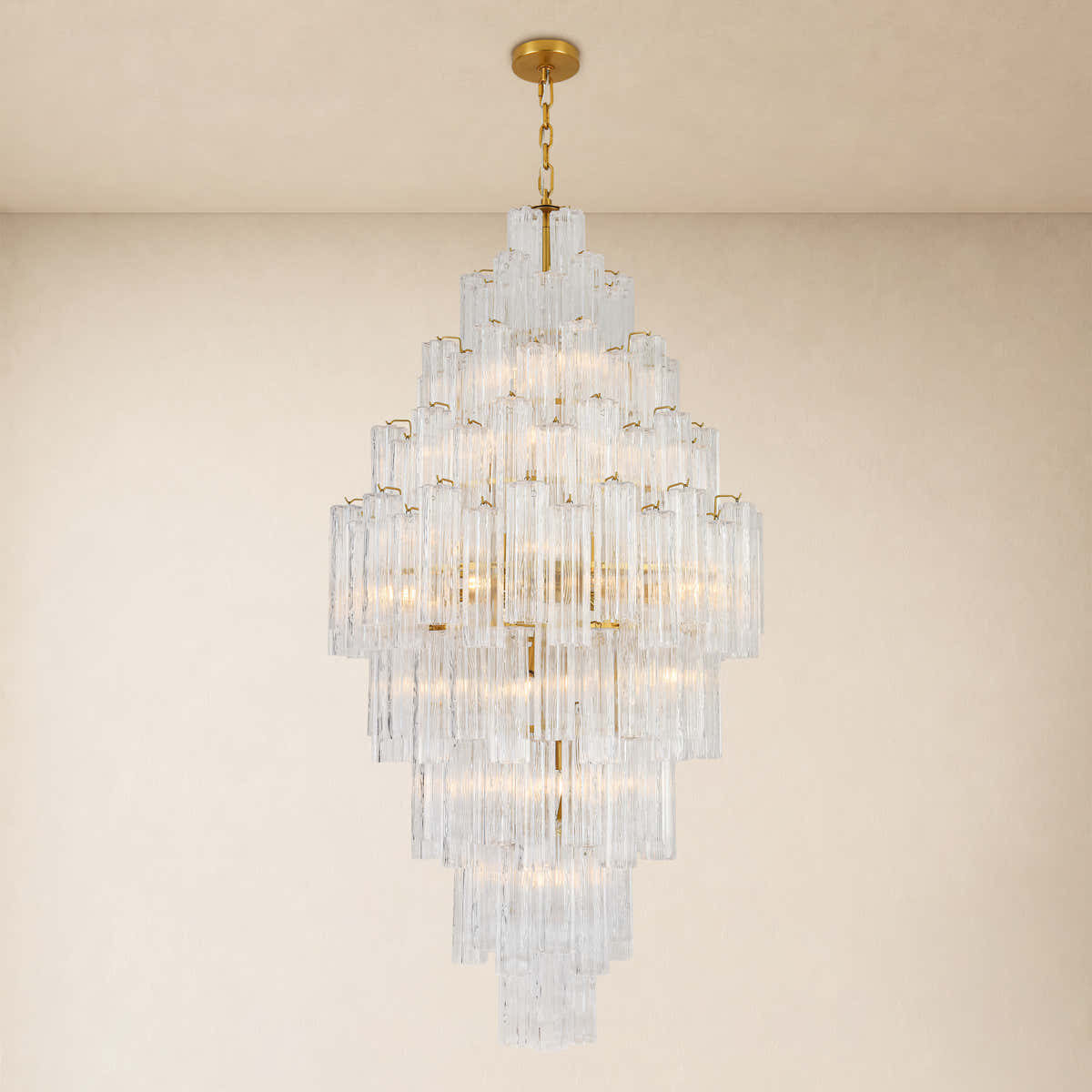 Hexalia Murano Glass Diamond Chandelier  83.4" H