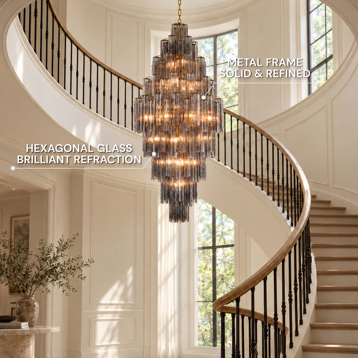 Hexalia Murano Glass Diamond Chandelier  83.4" H