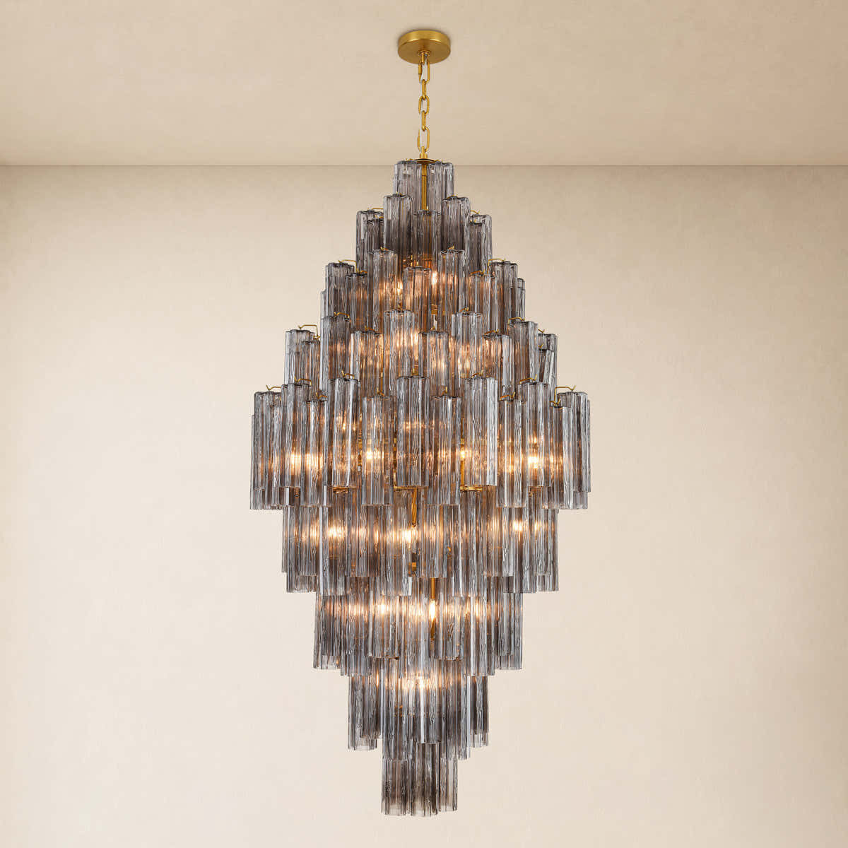 Hexalia Murano Glass Diamond Chandelier  83.4" H