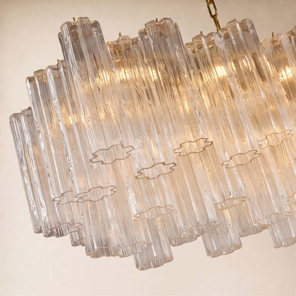 Hexalia Murano Glass Linear Chandelier 54"W