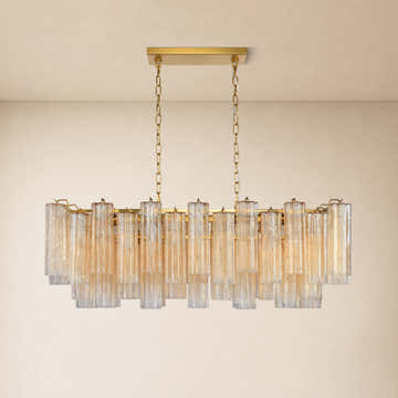 Hexalia Murano Glass Linear Chandelier 43"W