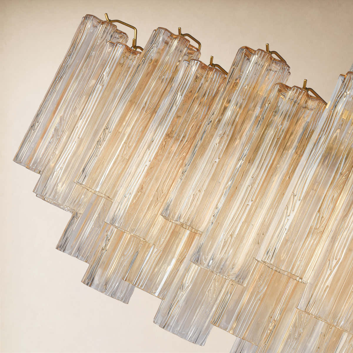 Hexalia Murano Glass Linear Chandelier 54"W