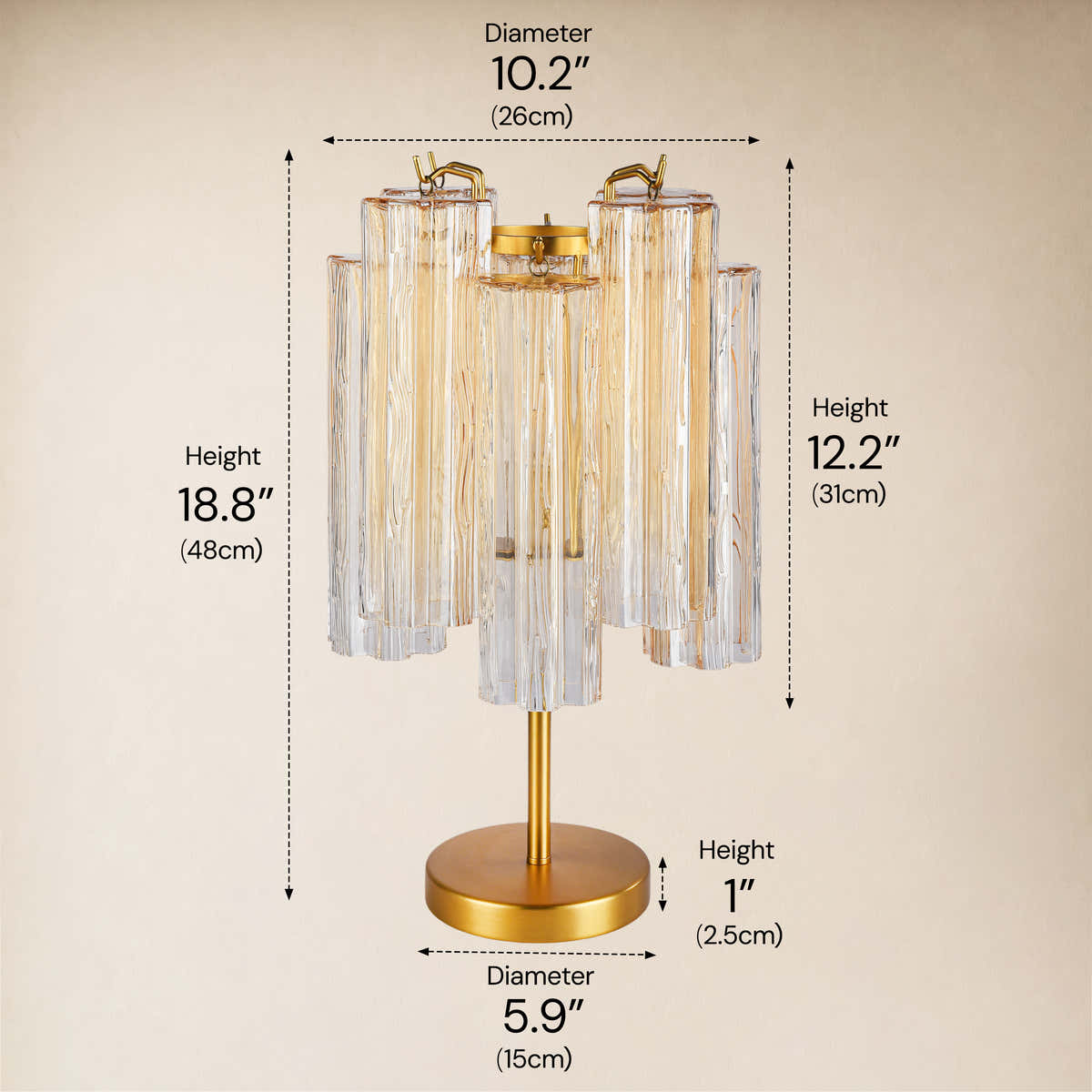 Hexalia Murano Glass Table Lamp