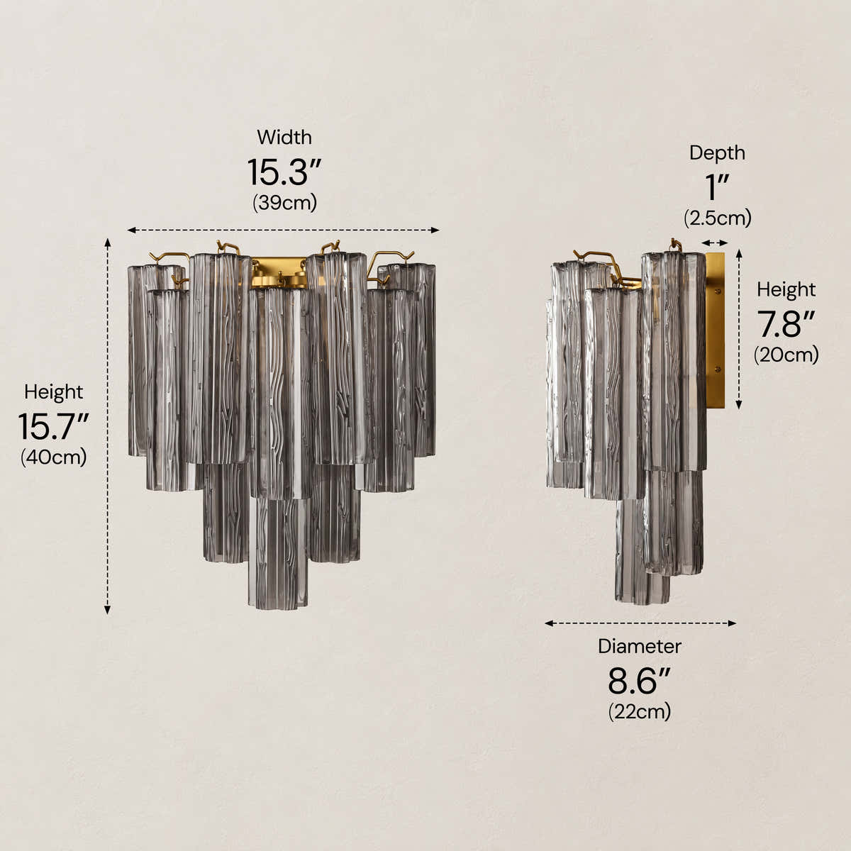 Hexalia Murano Glass Wall Light 15.5" W