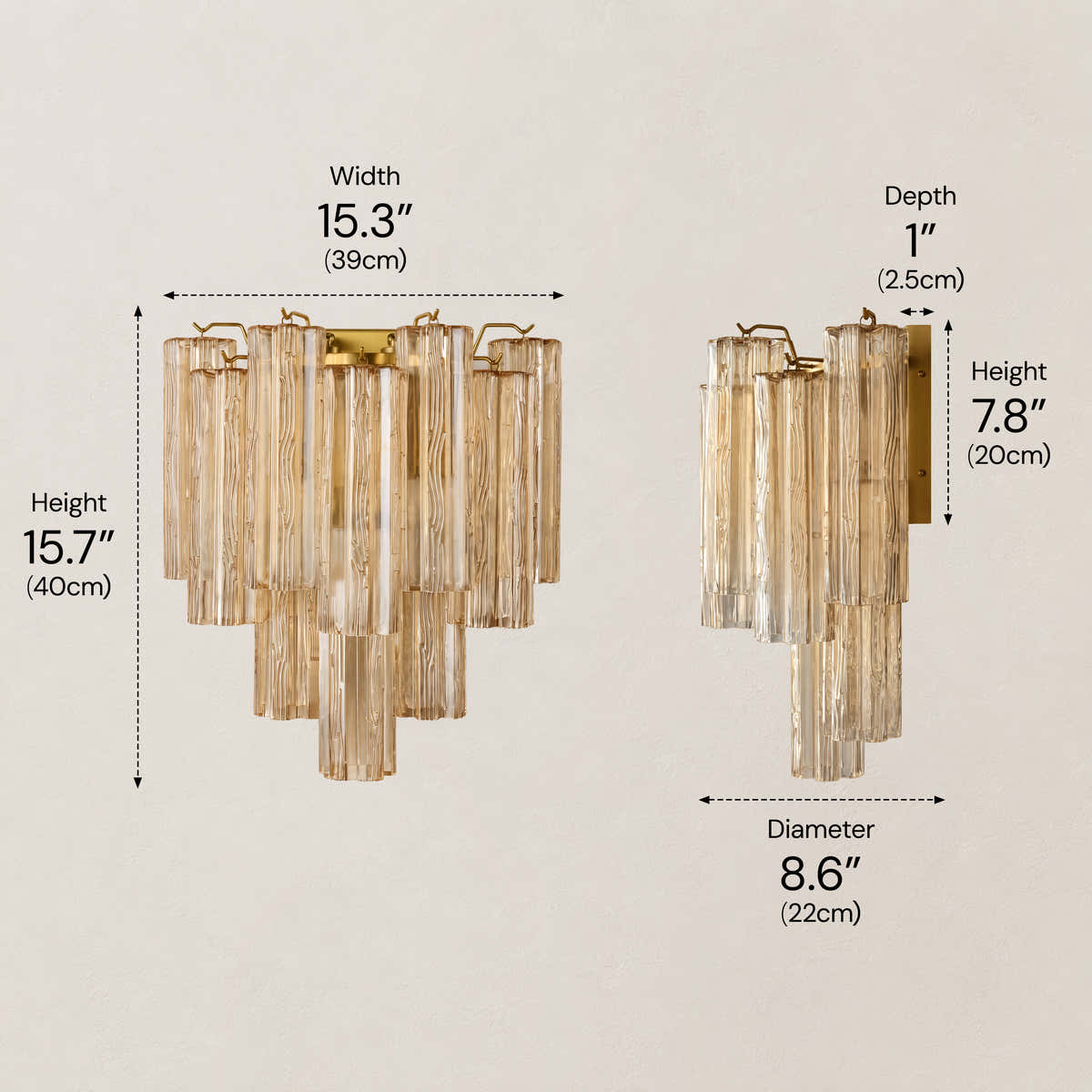 Hexalia Murano Glass Wall Light 15.5" W