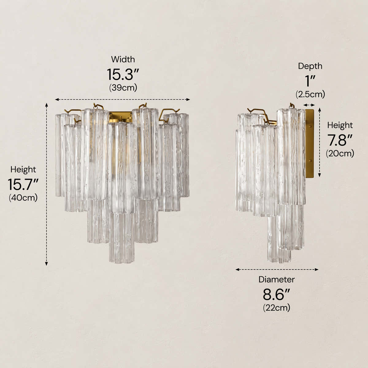 Hexalia Murano Glass Wall Light 15.5" W