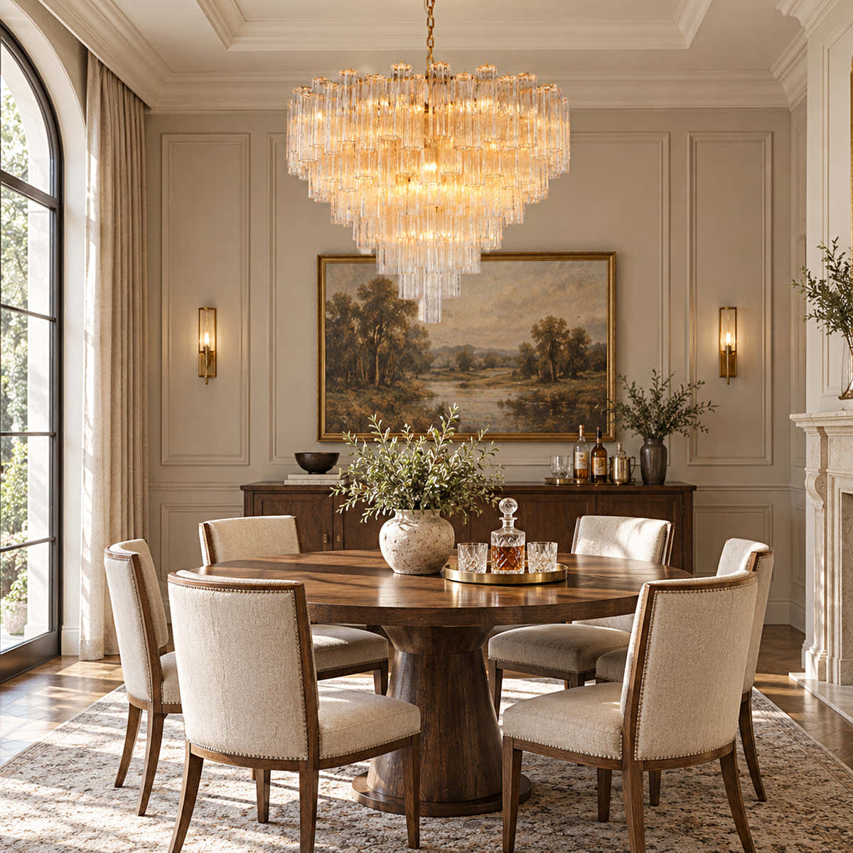 Hexalia Murano Glass Chandelier 36"