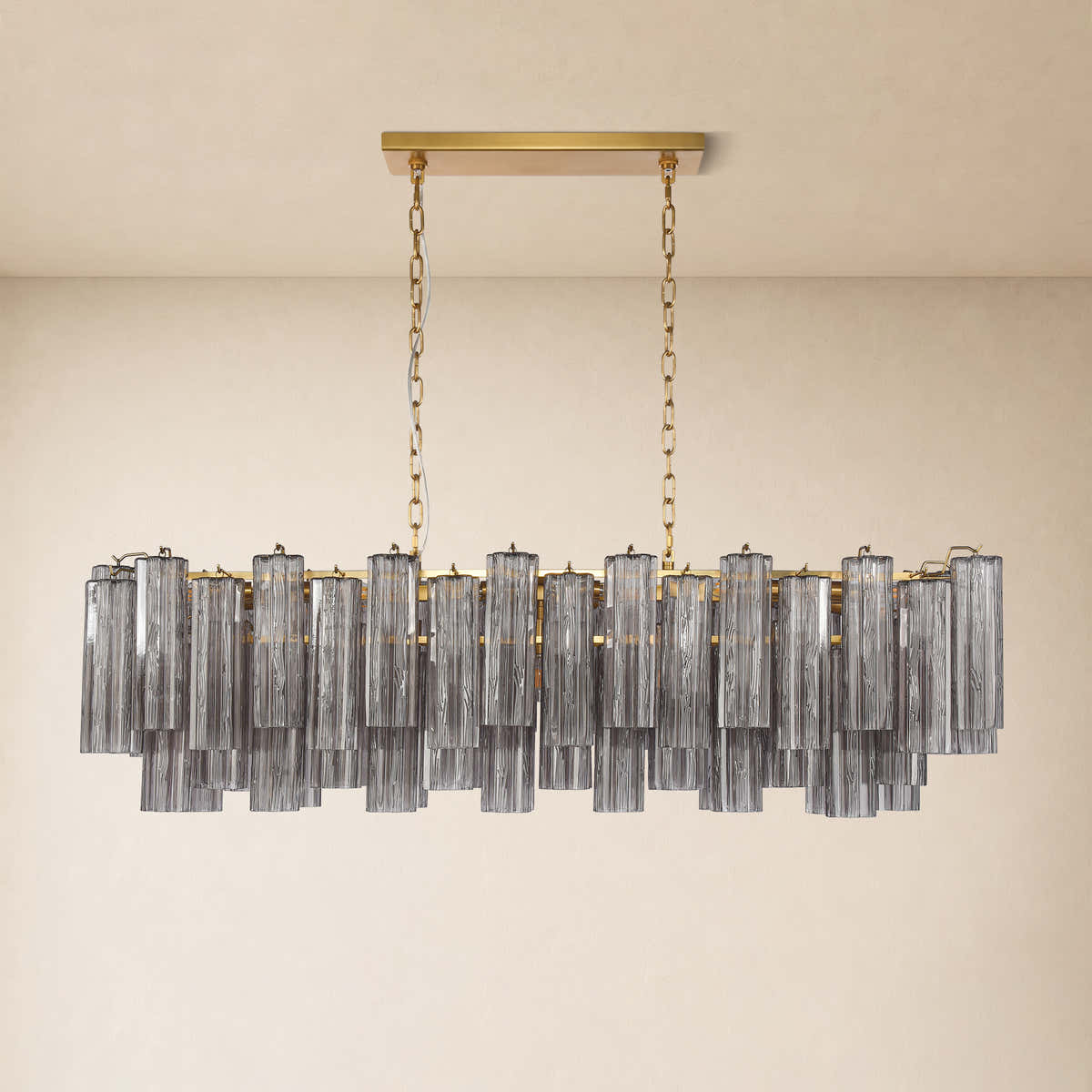 Hexalia Murano Glass Linear Chandelier 54"W