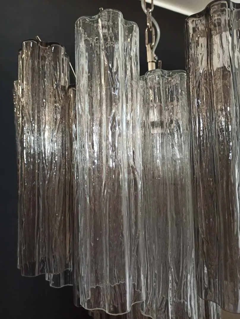 Murano Chandelier – 36 tubes – Smoked/Transparent