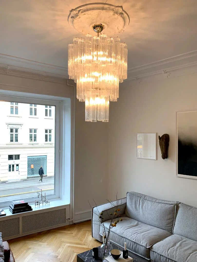 Murano Chandelier – 48 tubes – Transparent