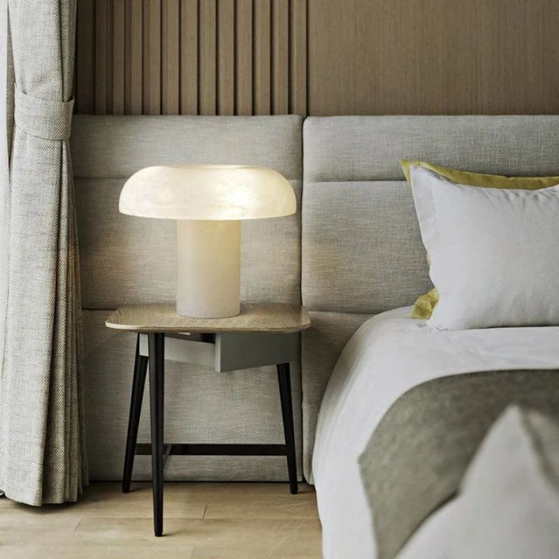 Alabaster Mushroom Shape Table Lamp