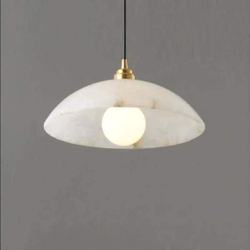 Alabaster Umbrella Pendant 11.8" D 15.7" D