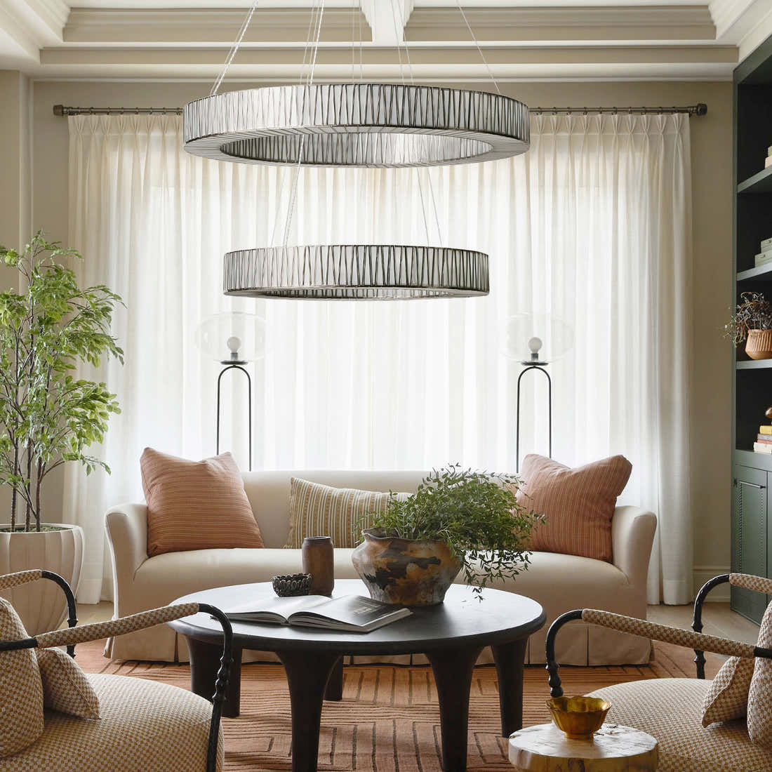 Junet 2-Tier Round Chandelier 47"W 60"W