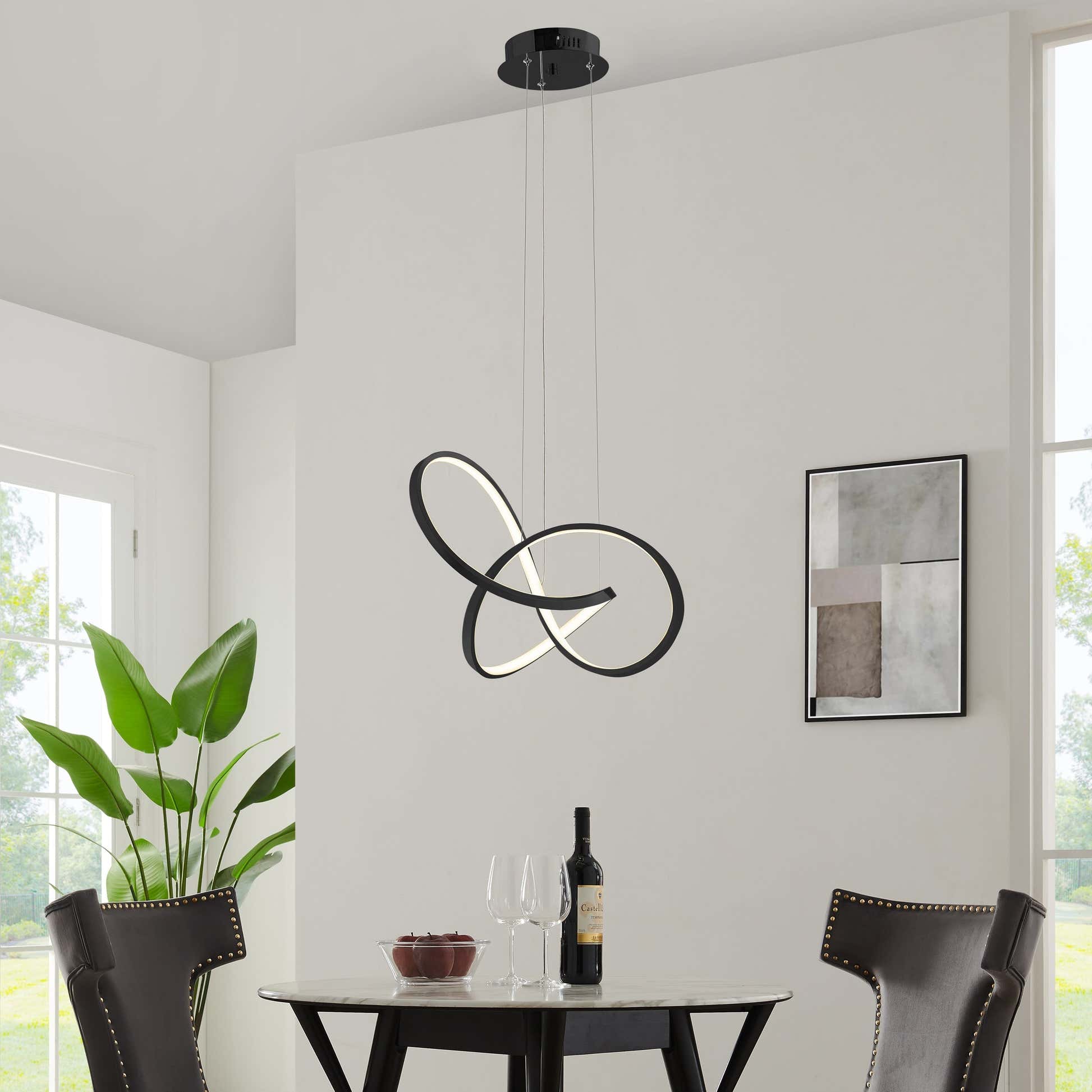 Knotted LED Dimmable Chandelier // Black