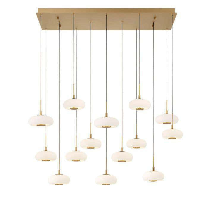 Lanterns Glass 14 Light Rectangular LED Chandelier