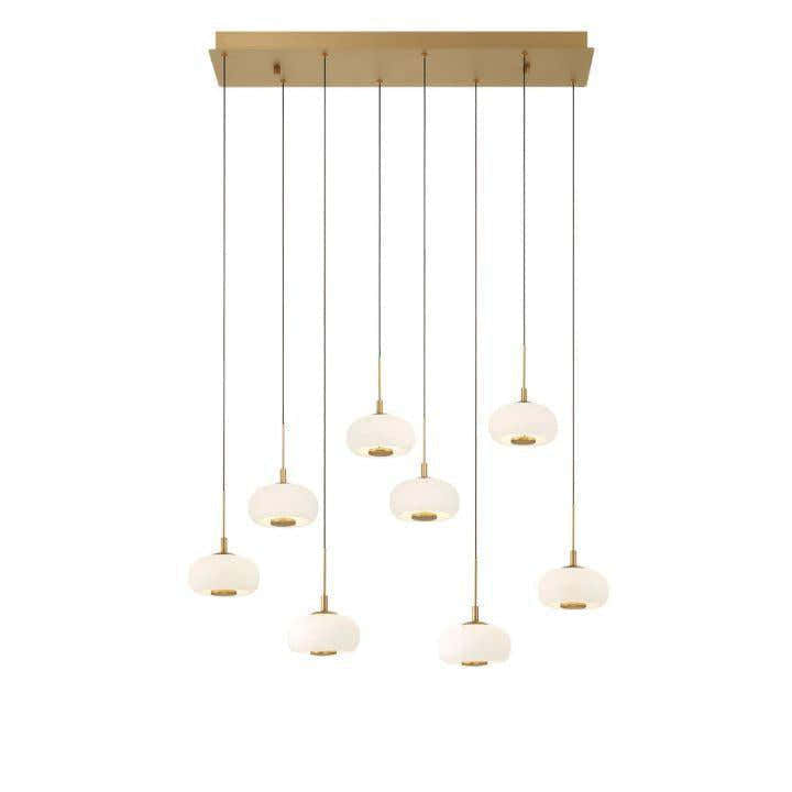 Lanterns Glass 8 Light Rectangular LED Chandelier