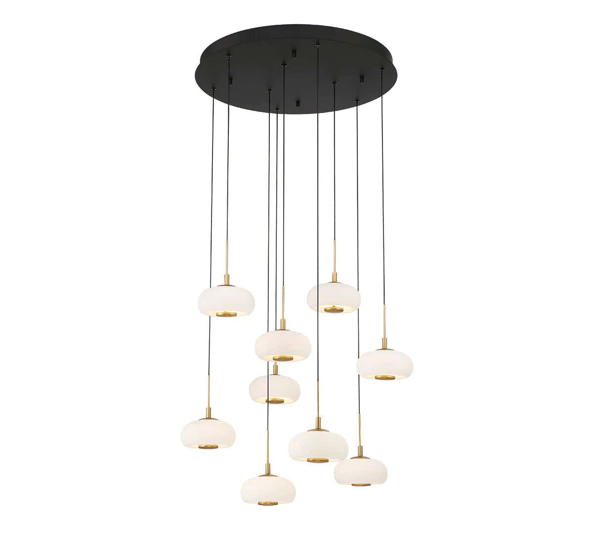 Lanterns Glass 9 Light Round LED Chandelier