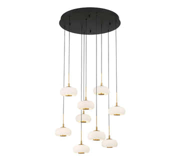 Lanterns Glass 9 Light Round LED Chandelier