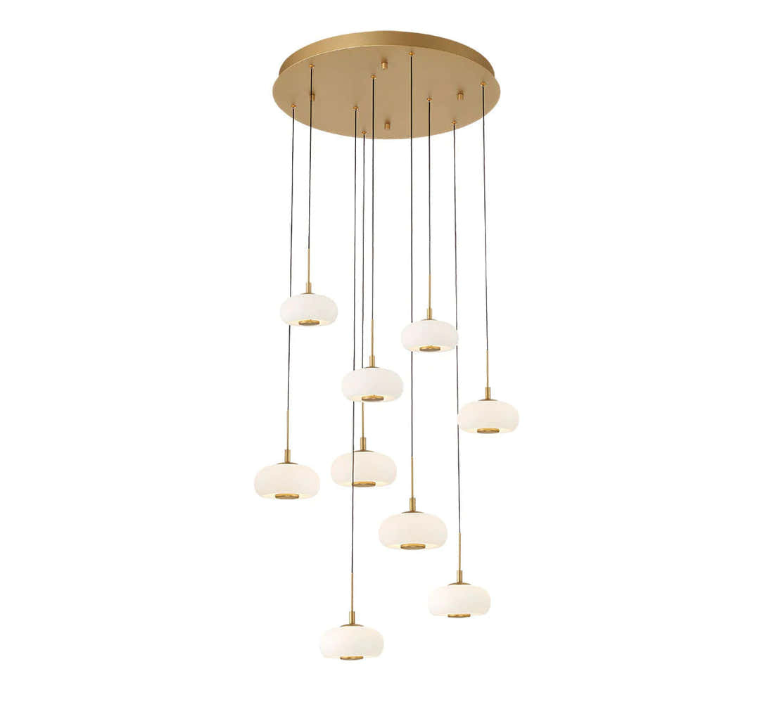 Lanterns Glass 9 Light Round LED Chandelier