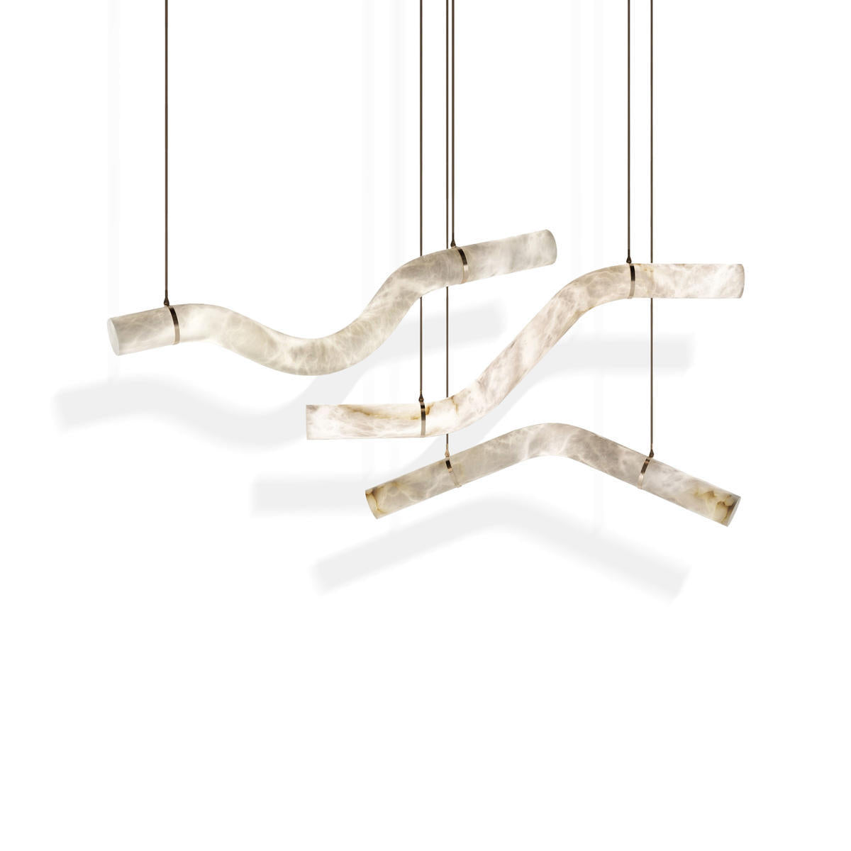 Alabaster Curved Chandelier