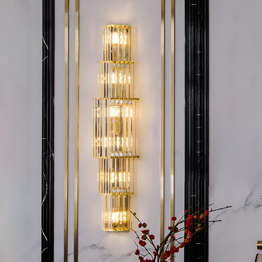 Light Luxury Crystal Layered Wall Lamp