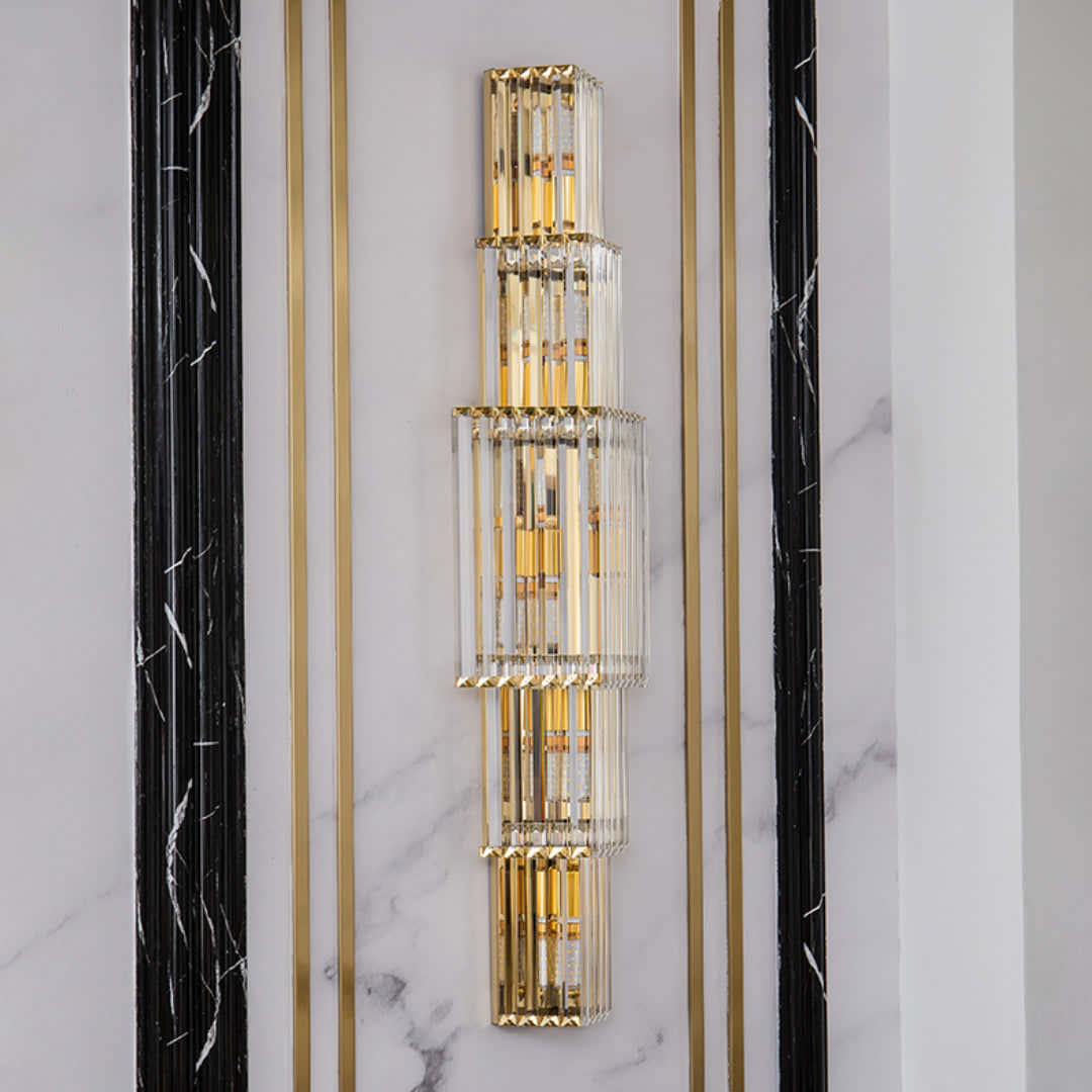 Light Luxury Crystal Layered Wall Lamp