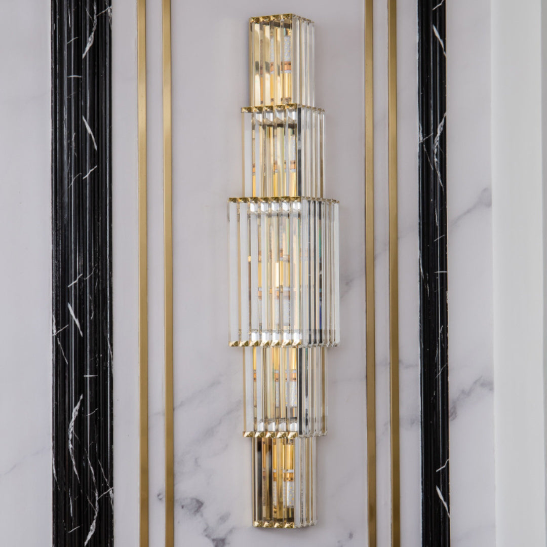 Light Luxury Crystal Layered Wall Lamp