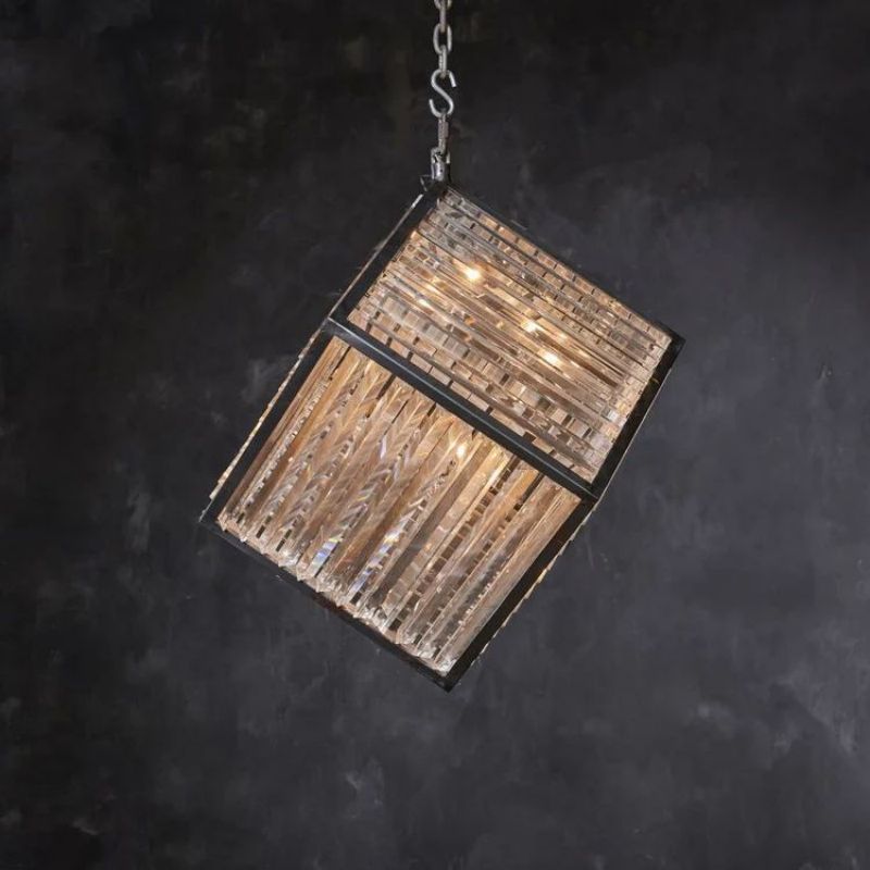 Lita Glass Cube Rectangle Chandelier