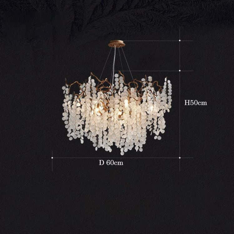 Lorna Modern Gold Chandelier Light Fixture, Round Branch Chandelier