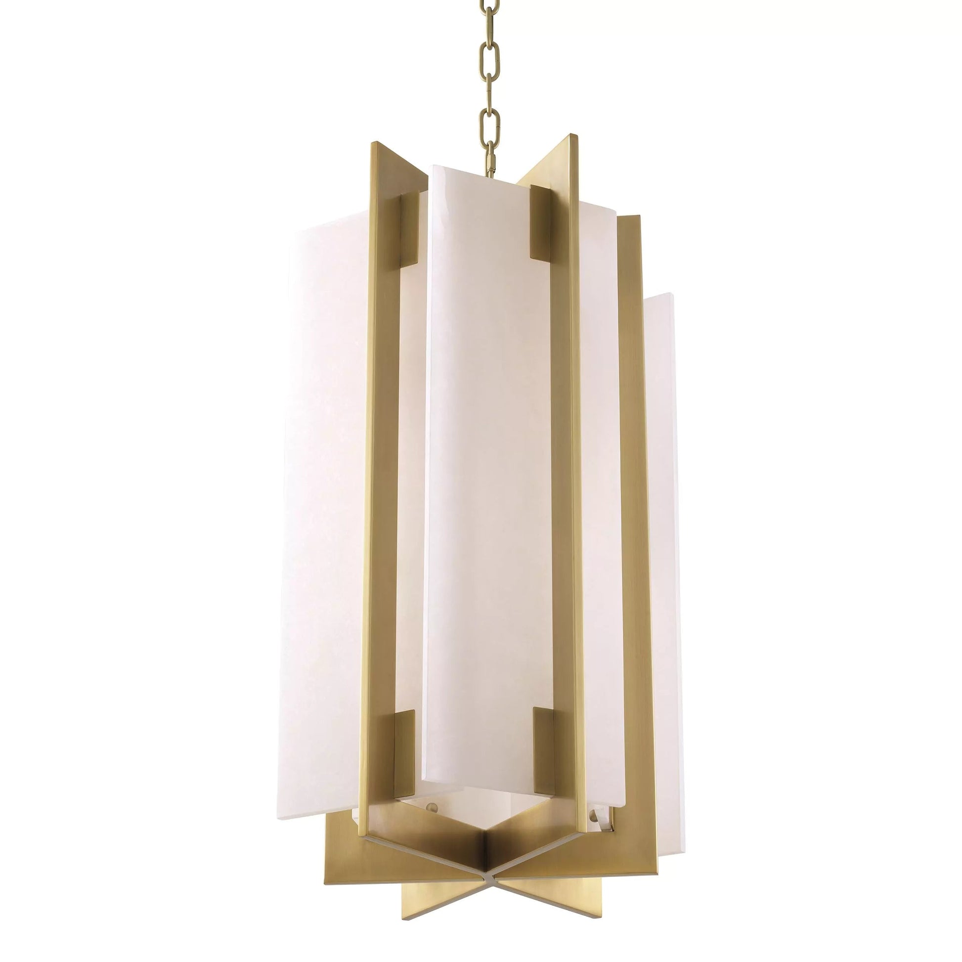 Lugano Modern Brass Chandelier - (Antique Brass Finish | Alabaster)