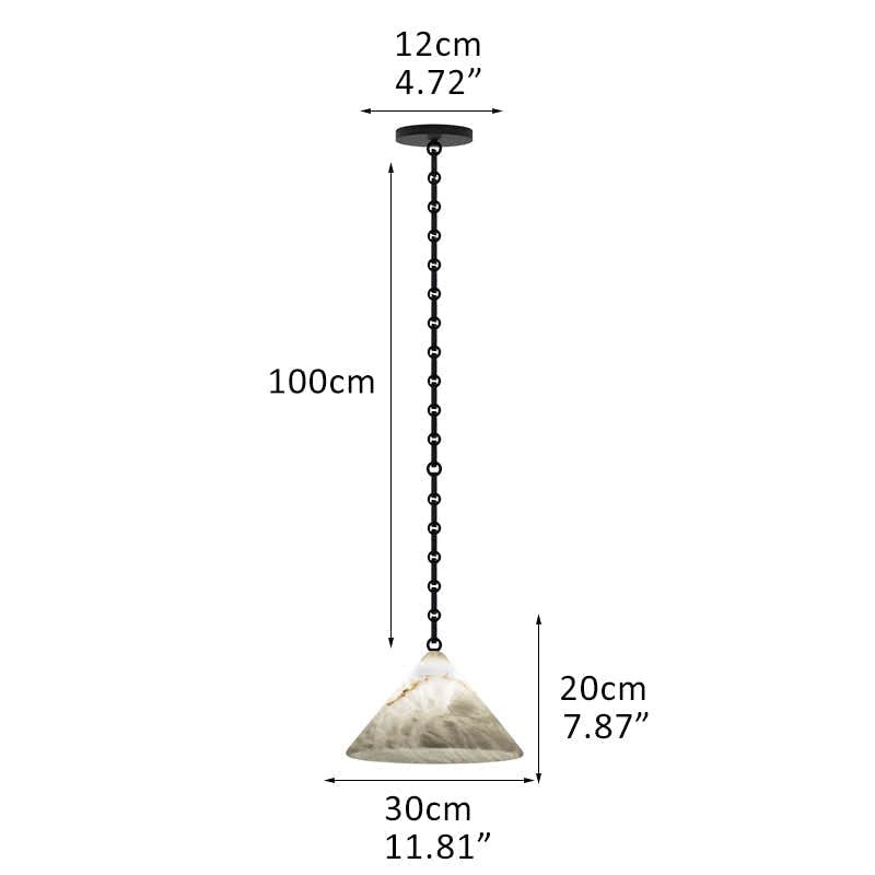 Multi-Head Matte White Alabaster Cone Hanging Kitchen Pendant Light