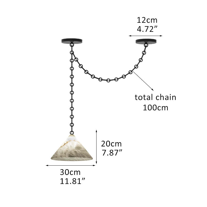 Multi-Head Matte White Alabaster Cone Hanging Kitchen Pendant Light