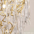 Modern Crystal Droplet Branch Staircase Chandelier