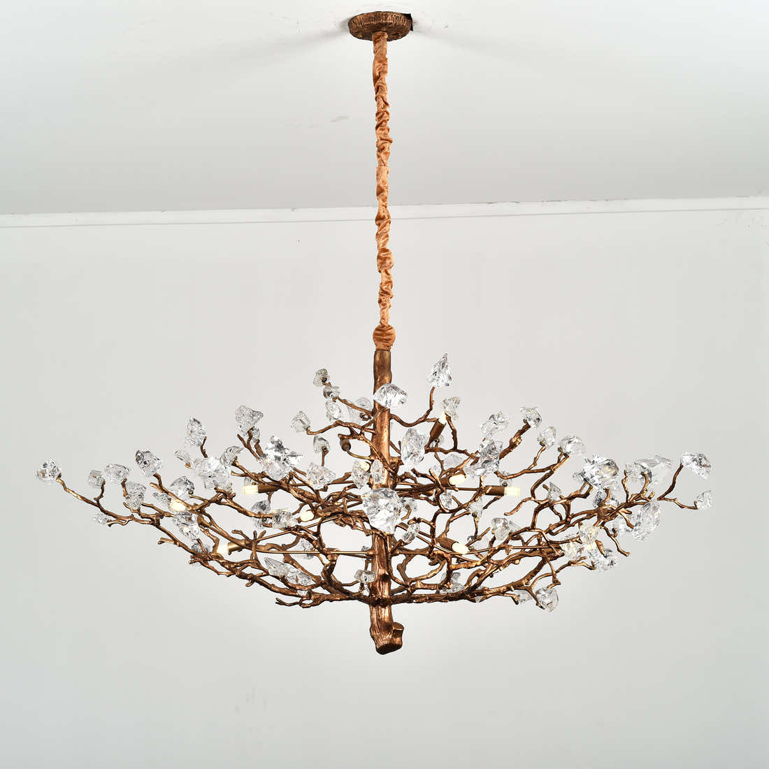 Livio Gemstone Branch Brass Round Chandelier