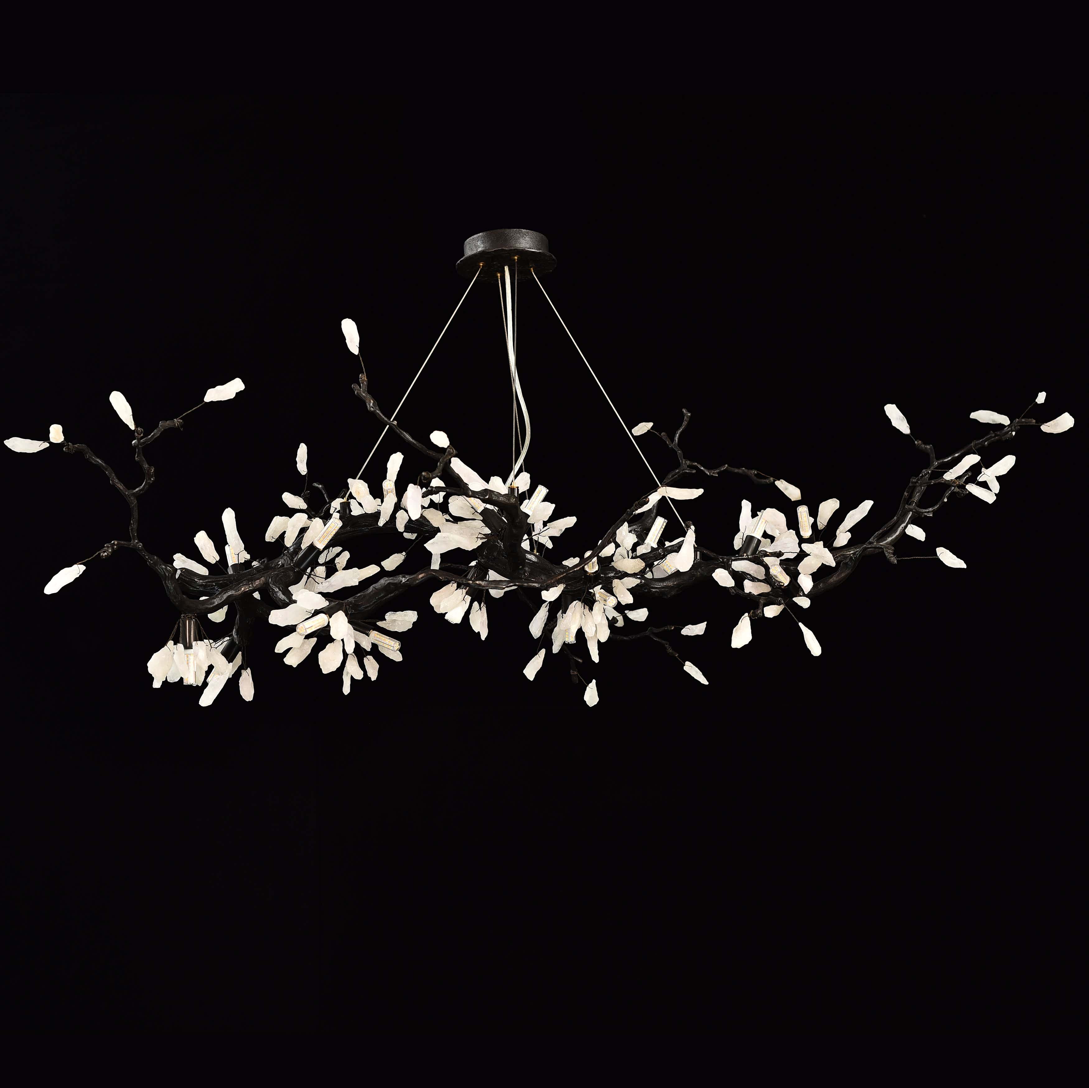 Selenite Crystal Blossom Branching Tree Chandelier