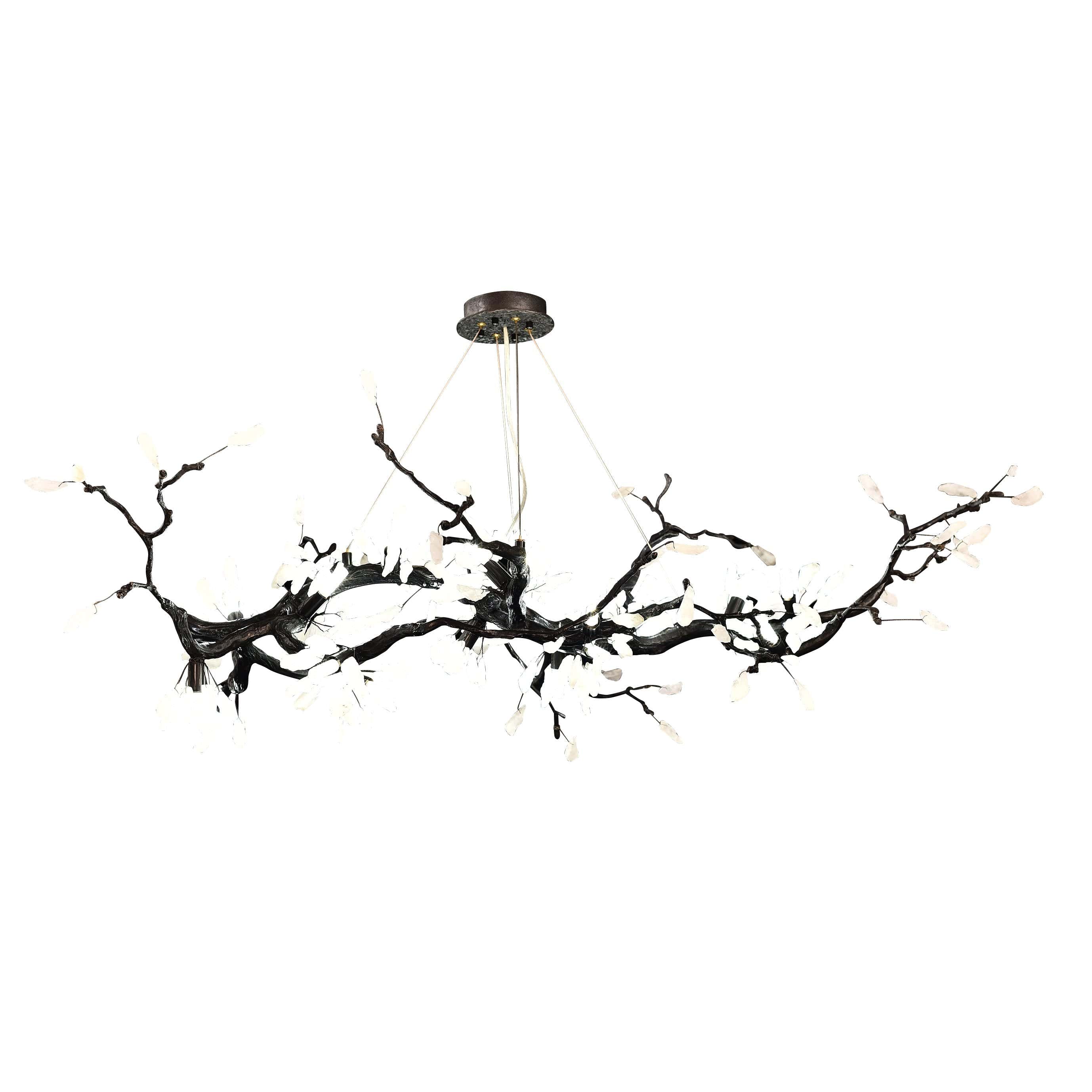 Selenite Crystal Blossom Branching Tree Chandelier