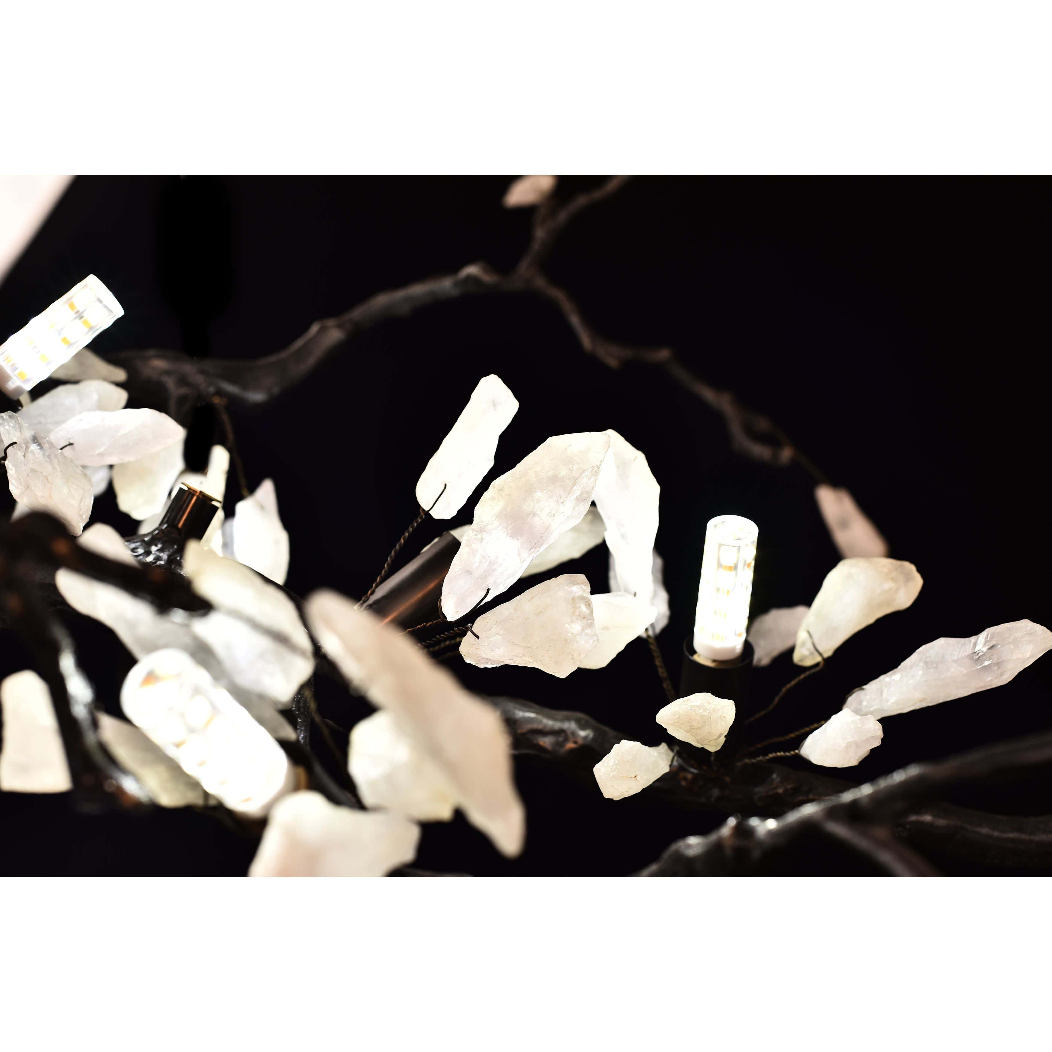 Selenite Crystal Blossom Branching Tree Chandelier