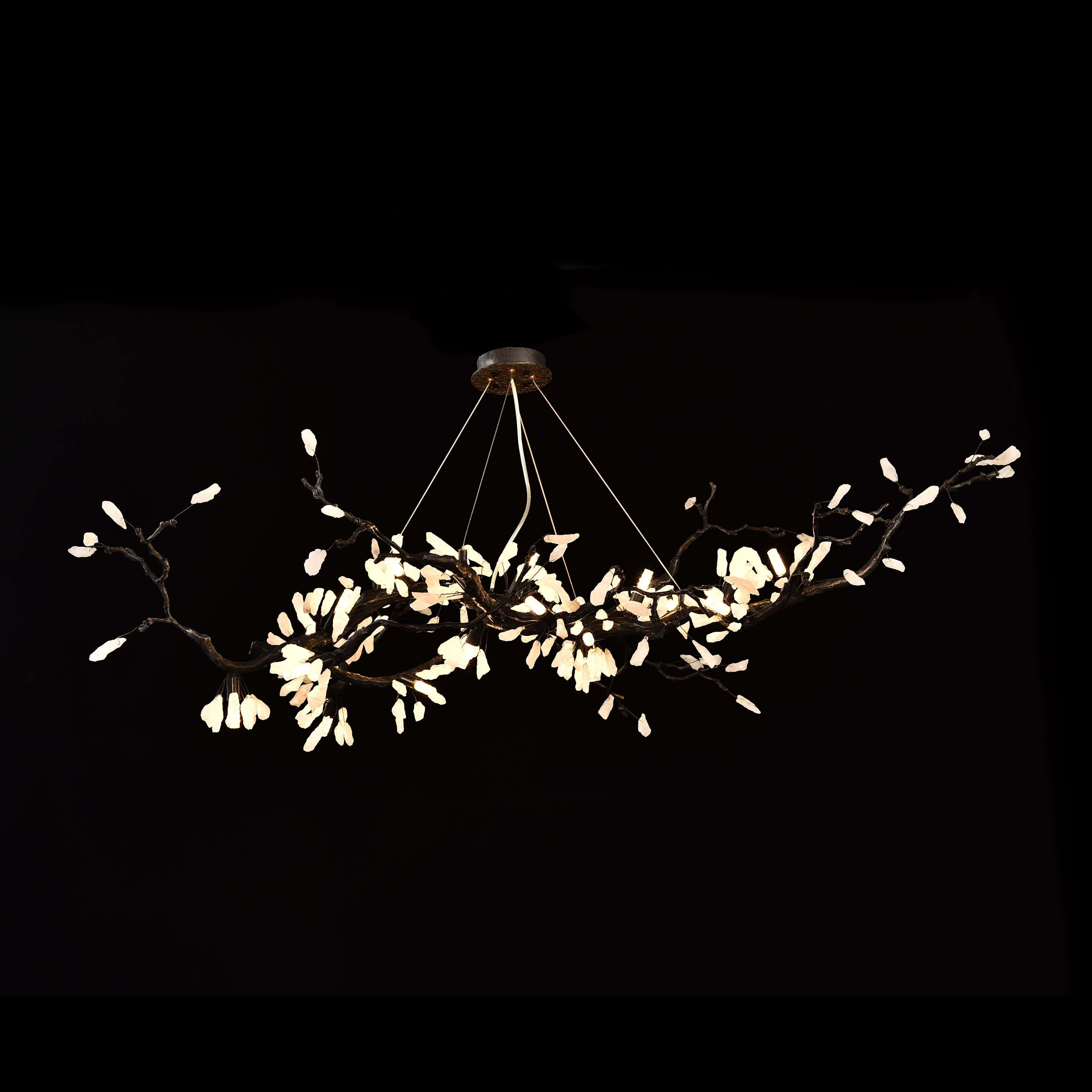 Selenite Crystal Blossom Branching Tree Chandelier