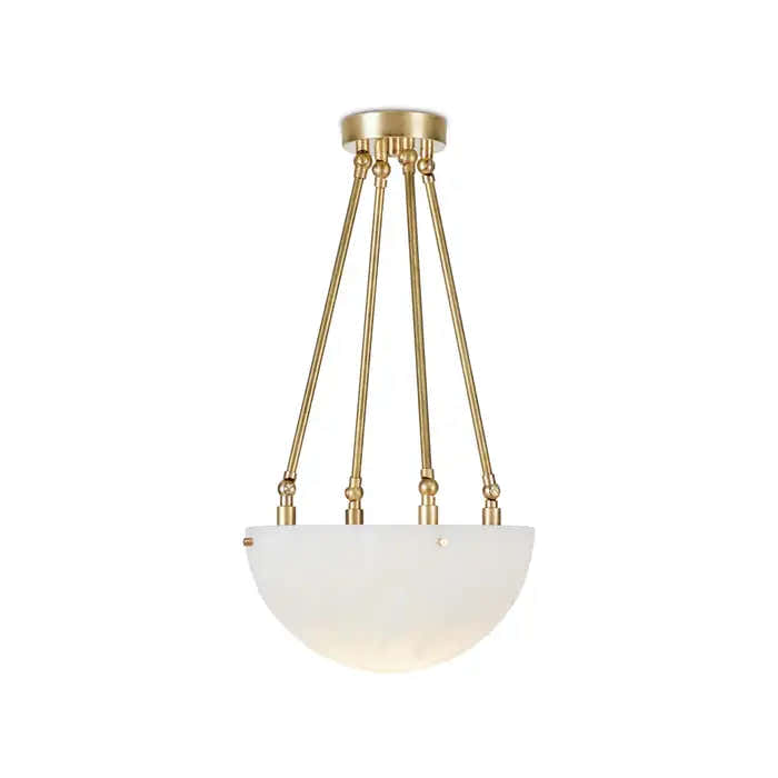 'Moon' Alabaster and Brass Pendant Lamp