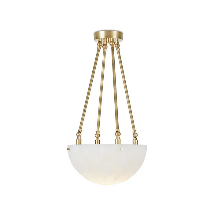 'Moon' Alabaster and Brass Pendant Lamp by Denis De La Mesiere