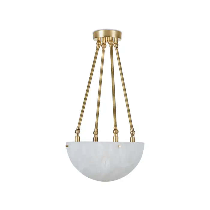 'Moon' Alabaster and Brass Pendant Lamp
