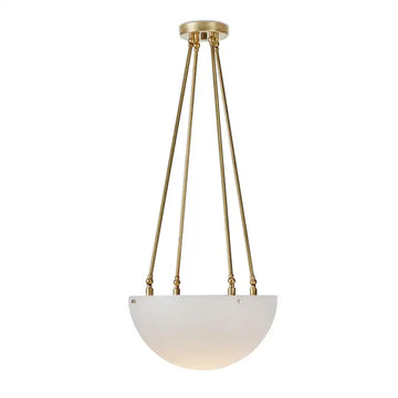 Large 'Moon' Alabaster and Brass Pendant Lamp by Denis de la Mesiere