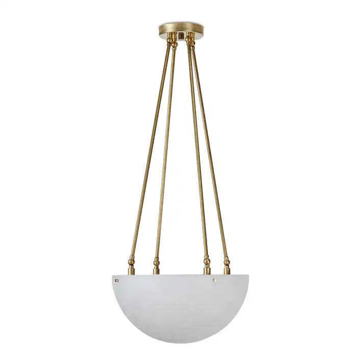 Large 'Moon' Alabaster and Brass Pendant Lamp by Denis de la Mesiere