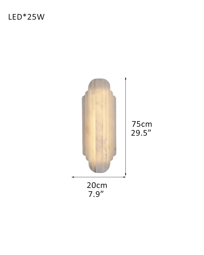 Vanity light fixtures Estelle Alabaster Hillside Flush Mounted Wall Sconces Height 20" 30"