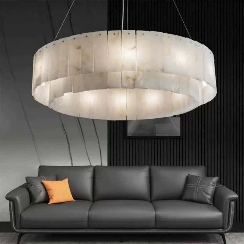 Alabaster Modern Round Chandelier 7 sizes