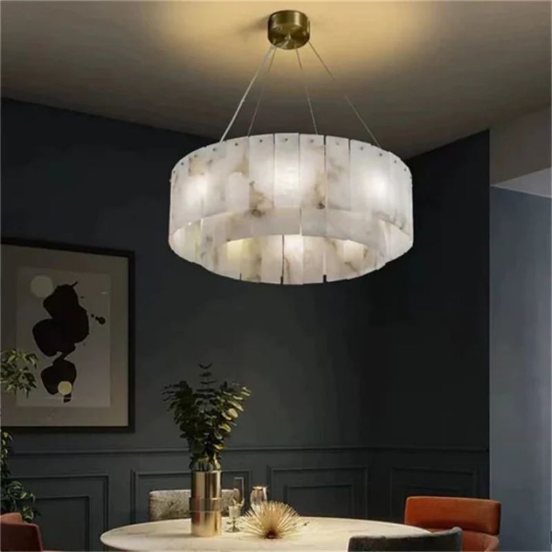 Alabaster Modern Round Chandelier 7 sizes