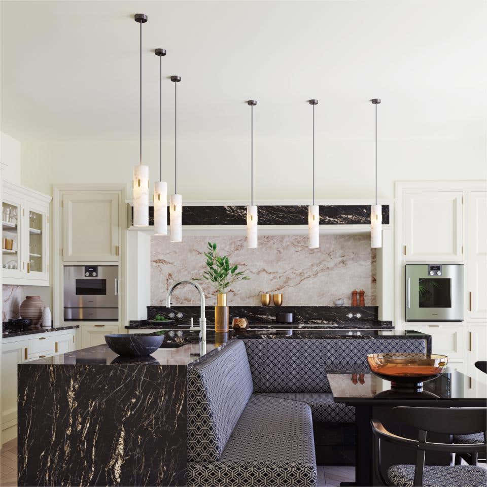 Alabaster Pendant Light with Deco