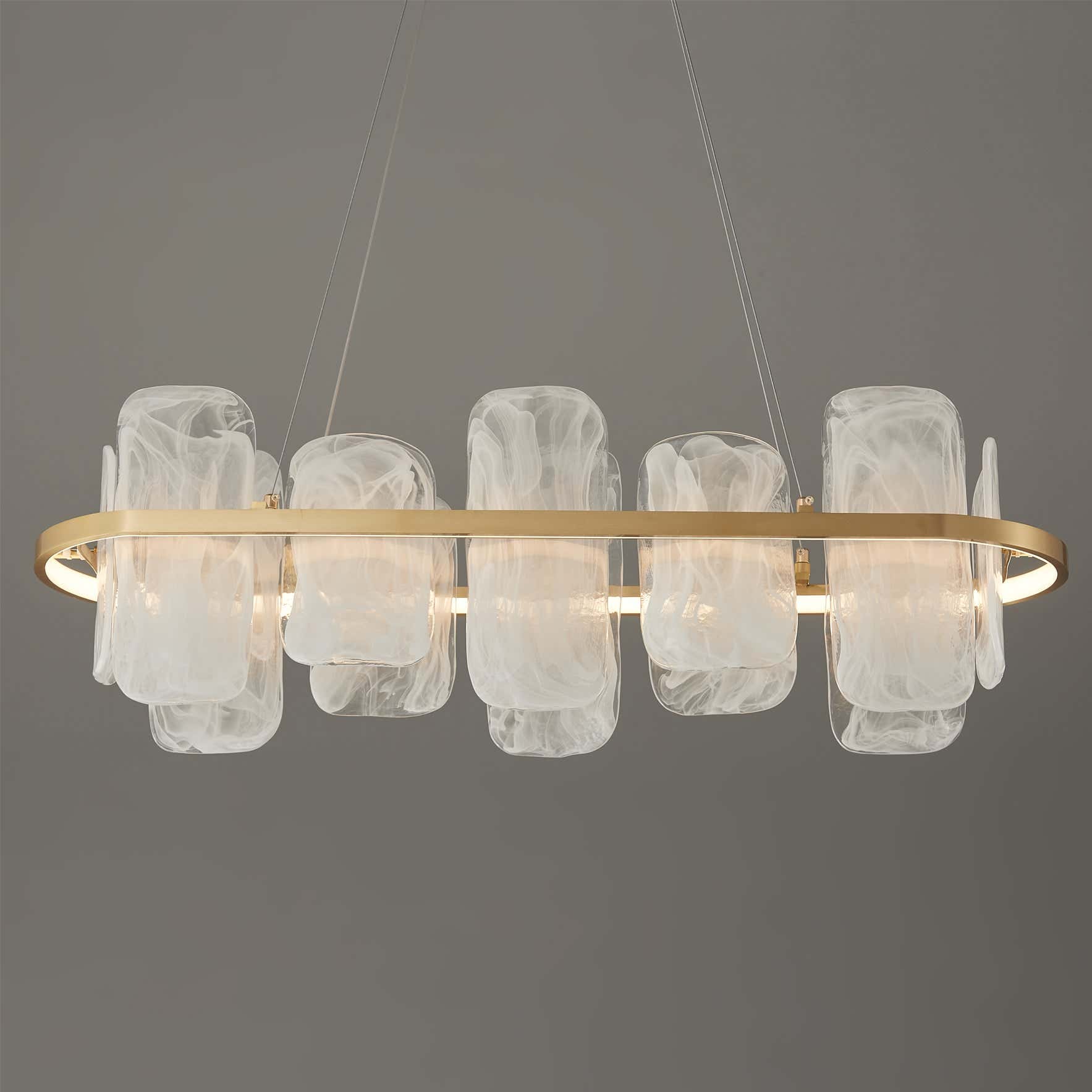 Mille Long Glass Chandelier